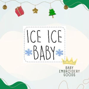 Ice Ice baby 2 tailles fichier feutre Motif de broderie Machine motifs feutre motif feutre fichier