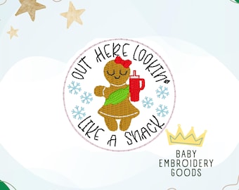 Gingerbread Christmas 2 size Feltie File Machine Embroidery Design