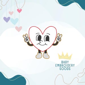 Heart Retro 2 size Feltie File Machine Embroidery Design