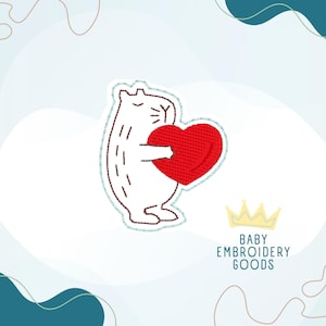 Capybara with a heart 2 size feltie designs Machine Embroidery Design