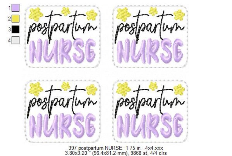 Postpartum Lettering Postpartum Nurse Feltie Embroidery Design (digital Download) - Etsy