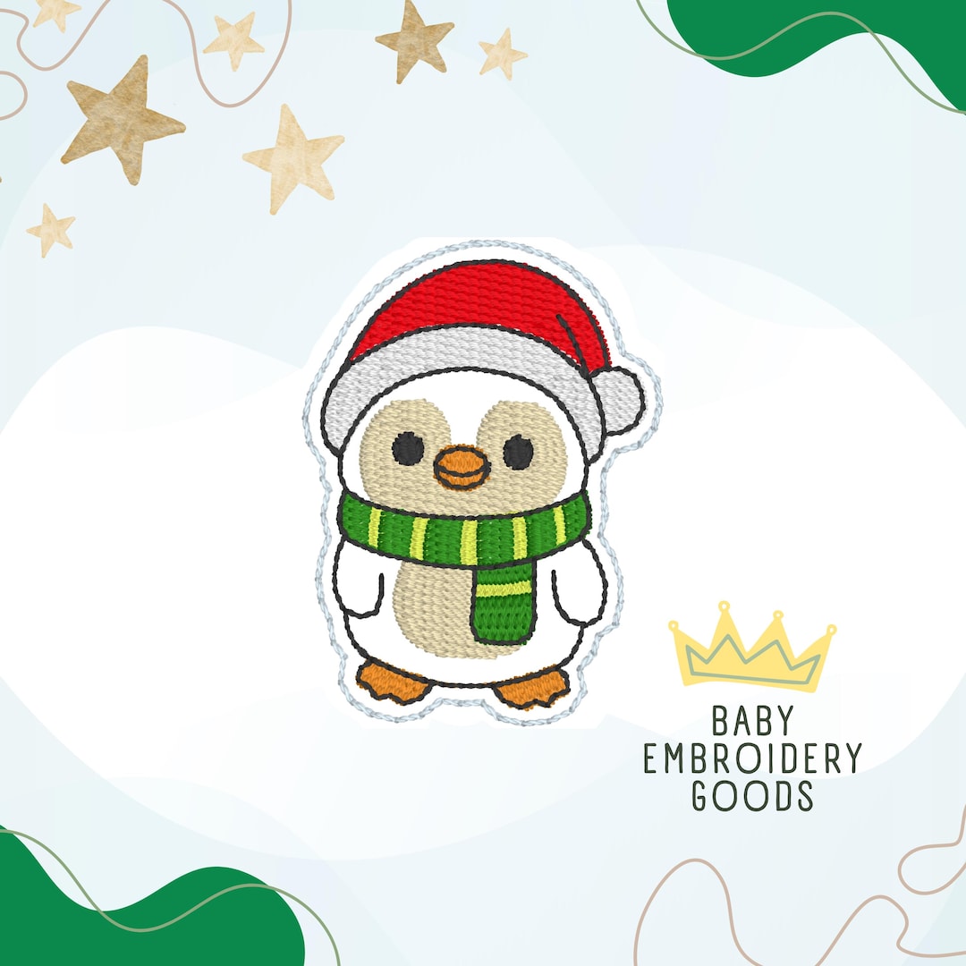 Christmas Penguin 2 Sizes Feltie File Embroidery Design - Etsy