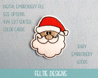 Santa Claus Feltie 3 sizes Christmas Feltie File Machine Embroidery Design Feltie Designs Feltie Pattern Feltie File