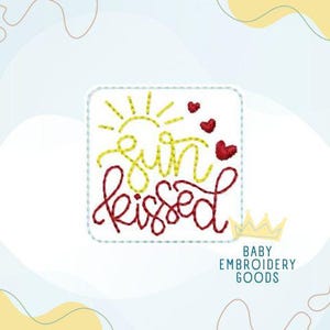 Sun kissed 2 sizes Summer vibes Feltie File Machine Embroidery Design