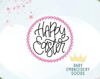 Happy Easter Feltie, Machine Embroidery Design (Digital Download)