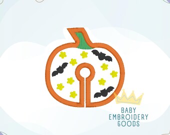 G-Tube Pad Pumpkin Halloween 2 sizes each Machine Embroidery File