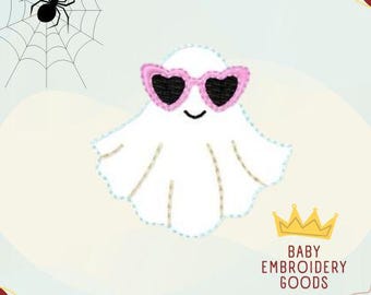 Ghost Feltie Machine Embroidery Design, Halloween Applique (Feltie File)