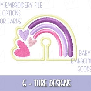 G tube rainbow 2 sizes each, G Tube Pad Machine Embroidery File