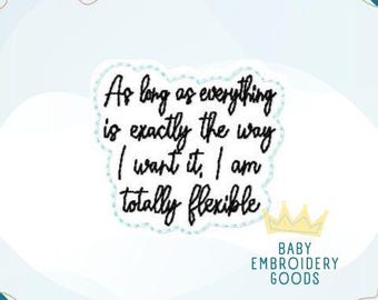 Flexibles Zitat Feltie, Stickmaschine, Stickdatei (Digitaler Download)