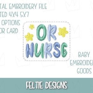 OR Nurse Feltie Design 2 sizes Machine Embroidery Design Feltie Designs Feltie Pattern Feltie File