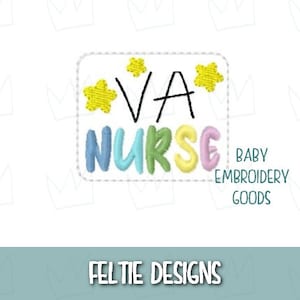 VA nurse feltie file 2 sizes Machine Embroidery Design Feltie Designs Feltie Pattern Feltie File