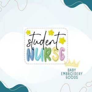 Student Nurse Feltie Design 2 sizes Machine Embroidery Design Feltie Designs Feltie Pattern Feltie File