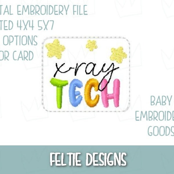 X-ray Tech star feltie file 2 sizes Machine Embroidery Design Feltie Designs Feltie Pattern Feltie File