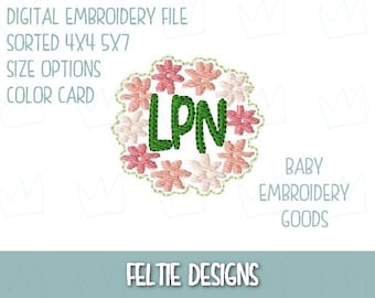 Diseño de flores de fieltro LPN para bordar a máquina (descarga digital)
