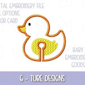 G tube duck 2 sizes each, G Tube Pad Machine Embroidery File