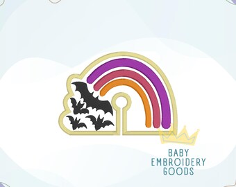 G tube rainbow halloween 2 sizes Machine Embroidery File