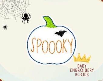 Halloween Pumpkin Feltie, Spooky Machine Embroidery Design (Digital File)