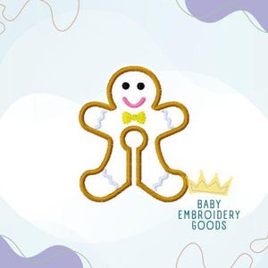 G tube Gingerbread Christmas 2 sizes each, G Tube Pad Machine Embroidery File