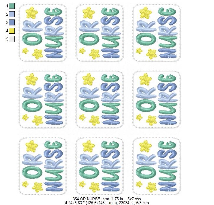 OR Nurse Feltie Design 2 Sizes Machine Embroidery Design Feltie