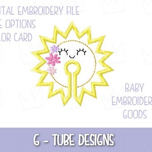 G tube sun 2 sizes each, G Tube Pad Machine Embroidery File