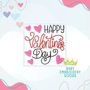 Happy Valentines day 2 sizes feltie Machine embroidery design