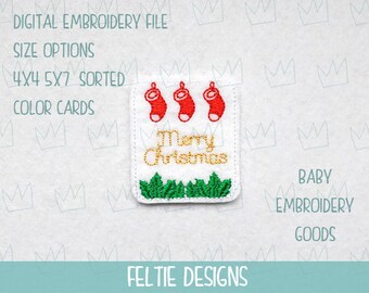 Merry Christmas Feltie 3 sizes Christmas Feltie File Machine Embroidery Design Feltie Designs Feltie Pattern Feltie File