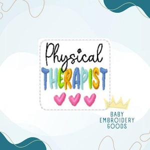 Physical THERAPIST  feltie File 2 sizes Machine Embroidery Design Feltie Designs Feltie Pattern Feltie File