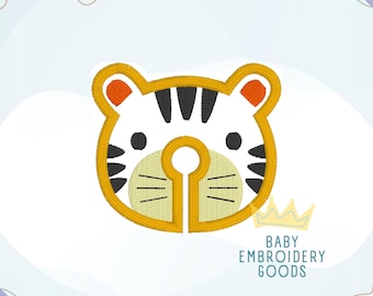 G tube Tiger 2 sizes each Machine Embroidery File