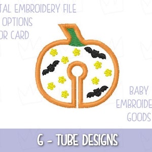 Pumpkin G-Tube Pad halloween 2 sizes each, G Tube Pad Machine Embroidery File