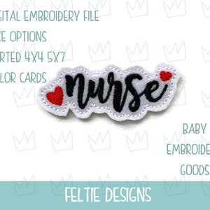 Nurse feltie File 3 sizes Machine Embroidery Design Feltie Designs Feltie Pattern Feltie File