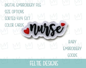 Nurse feltie File 3 sizes Machine Embroidery Design Feltie Designs Feltie Pattern Feltie File