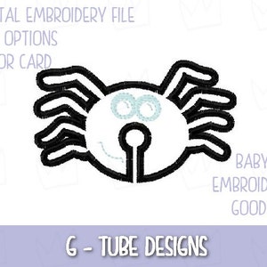 G tube Spider halloween 2 sizes each, G Tube Pad Machine Embroidery File