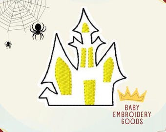 Halloween Castle Feltie Embroidery Design (Feltie File)