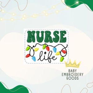 Christmas Nurse life 2 size Feltie File Machine Embroidery Design Pattern Feltie File