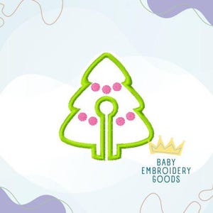 G tube Christmas tree 2 sizes each, G Tube Pad Machine Embroidery File