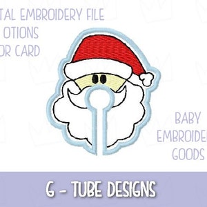 G tube Santa 2 sizes each, G Tube Pad Machine Embroidery File