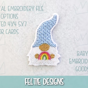 Gnome Rainbow 2 sizes Happy Feltie File Machine Embroidery Design Feltie Designs Feltie Pattern Feltie File