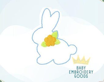 Bunny Feltie Machine Embroidery Design (Feltie File)