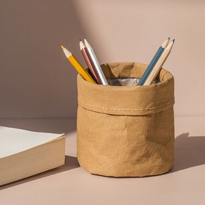 Porta-lápis de papel kraft lavável, porta-canetas, porta-pincéis, porta-escovas de dentes, porta-canetas, porta-pincéis de maquiagem, crianças, material escolar,