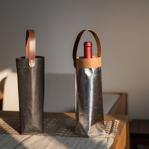 Borsa vino rosso,Wine Tote Bag, washable borse di carta kraft,Eco-friendly regalo sacchetti di vino,Party, regalo agli amici, 750ML borsa regalo di vino,per lei / per lui
