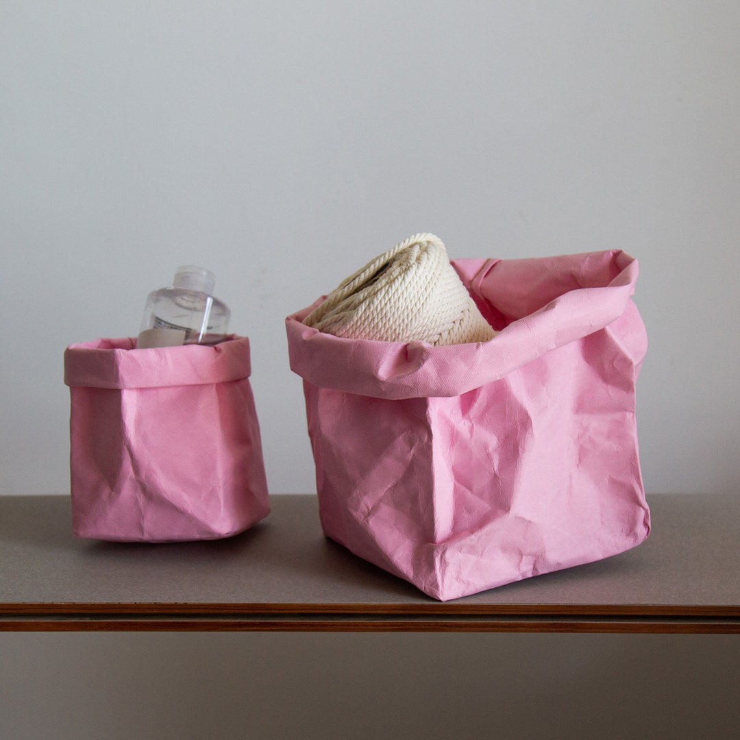 Washable Pink Kraft Paper Flowerpot Ins Receptacle Bag Household Window