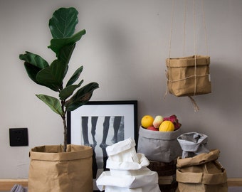 Washable Kraft Paper Bag: Nordic Style Plant Pot & Storage
