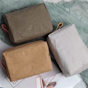 Borsa make up personalizzata, sacchetto cosmetico sacchetto di carta lavabile, deposito moderno Borsa vario Custodia matita Eco Custodia protettiva Regalo per la ragazza