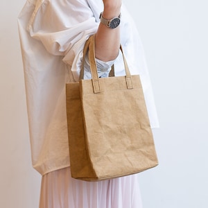 Borsa originale fatta a mano, borsa di carta kraft lavabile, borsa per computer, borsa a tracolla, borsa per pendolari, borsa per iPad