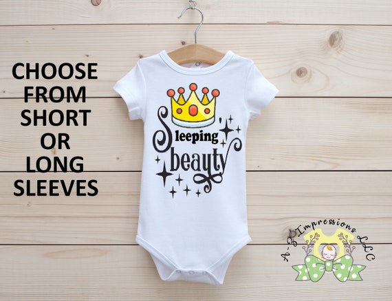 sleeping beauty baby onesie
