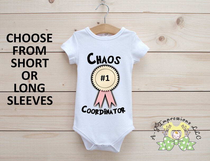 First Onesie\u00ae Pink Ribbon Chaos Coordinator Onesie\u00ae Reveal Onesie\u00ae Boy Girl Onesie Onesie\u00ae Cute Baby onesie\u00ae Celebration Onesie\u00ae