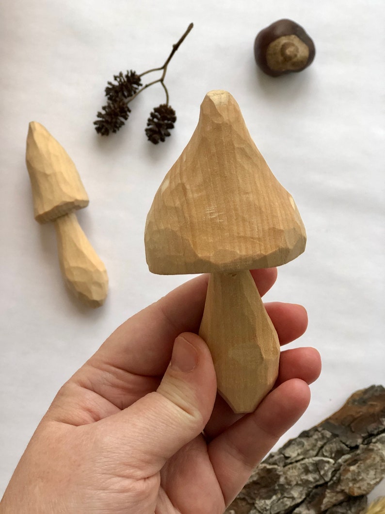 Wooden toys wood carving mushrooms Etsy