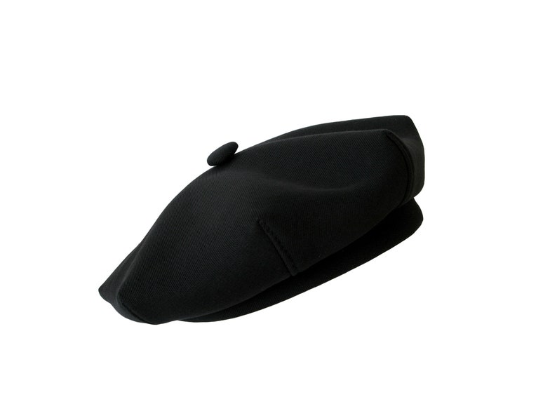 Vegan Polycotton Black Beret Octagonal Beret Tam Hat Etsy