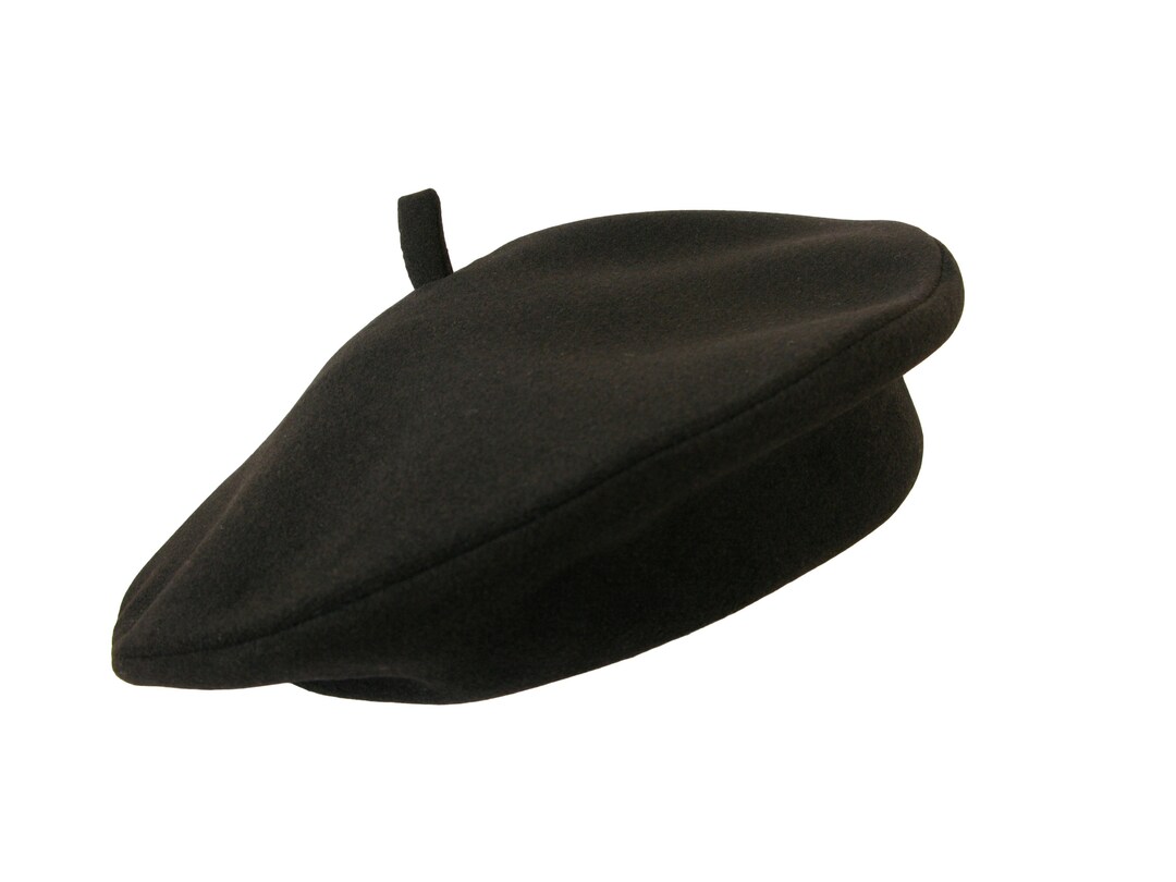 Vegan Faux Wool Dark Brown Beret Etsy