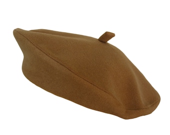 Béret Vegan Fausse Laine Camel Beige Français